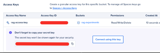 Access Keys Created