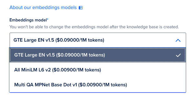 GTE Model Selection