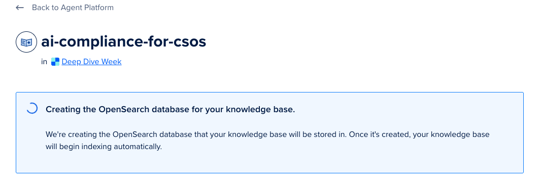 Knowledge Base Creating Status