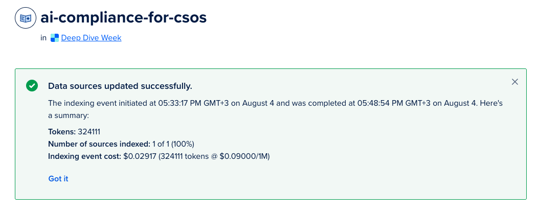 Indexing Complete