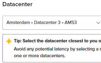 Datacenter Default Selection